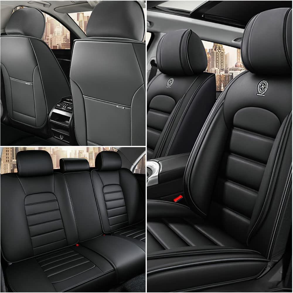 Iceleather Fundas de asiento de automóvil para Mercedes-Benz GLE 350 2017-2023, impermeables, suaves, transpirables, de piel sintética, con