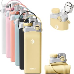 Botella de agua plegable de 20 onzas, Botella de agua de viaje, Botella de agua de senderismo, Botella de agua plegable, Botella de agua plegable de Botella de agua plegable de 20 onzas, Botella de agua de viaje, Botella de agua de senderismo, Botella de agua plegable, Botella de agua plegable de