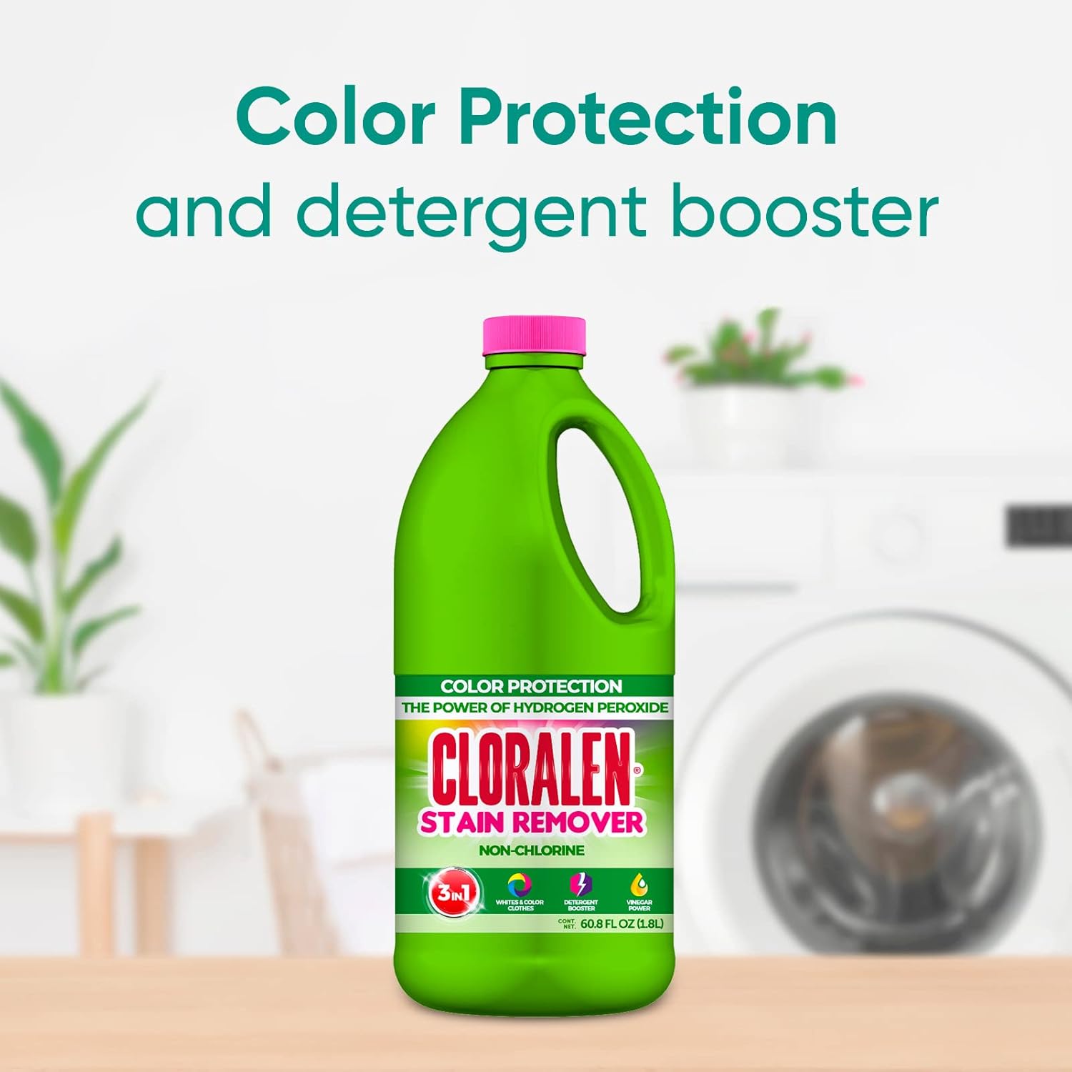 Cloralen – Detergente líquido quitamanchas para ropa – Potenciador de jabón para la ropa, con fórmula de vinagre que elimina manchas para ropa