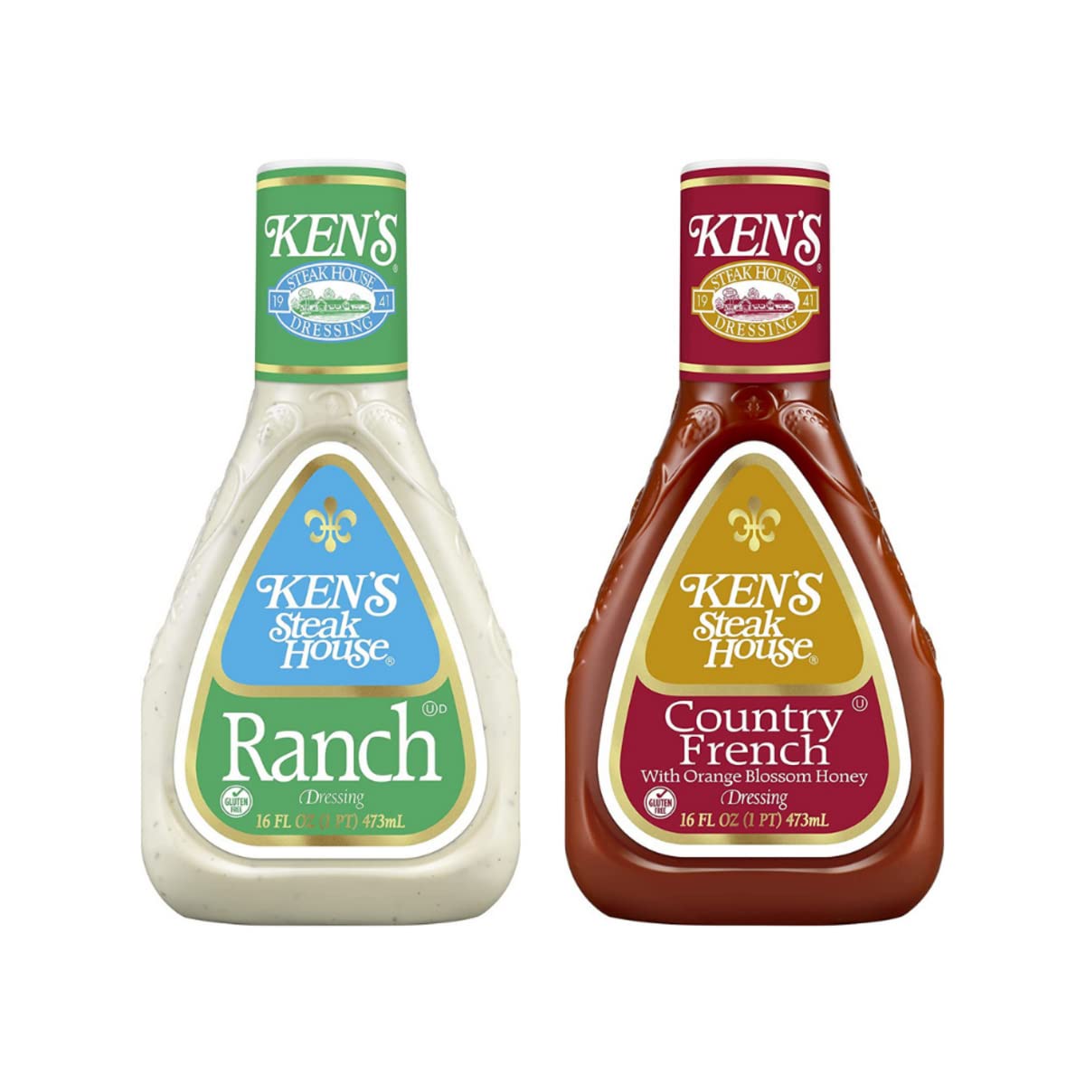 Ken’s Steak House Paquete variado, 1 aderezo de miel francesa Ken’s Steak House Country, 16 onzas, 1 aderezo Ken’s Steak House Ranch, 16 onzas