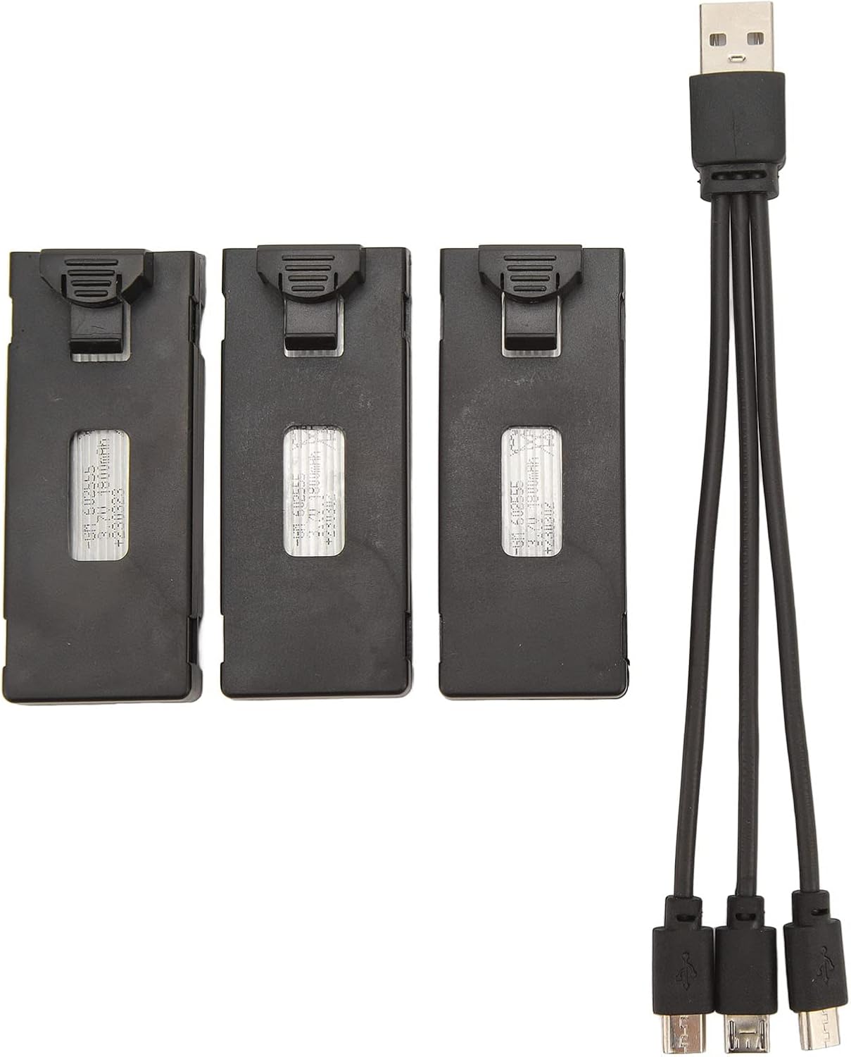 FOSA Kit de batería de litio para aviones a control remoto, 3 piezas con juego de cables de carga ligeros, duradero y portátil para E88 E88Pro