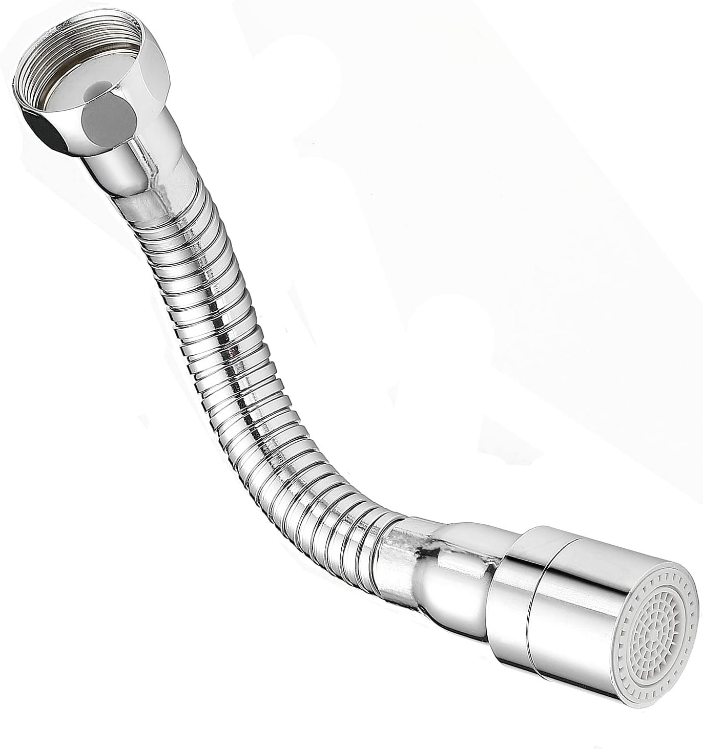 Pulverizador de grifo de manguera de metal de 7 pulgadas con cuello de ganso para fregadero de cocina, cromo pulido para agua fría y caliente