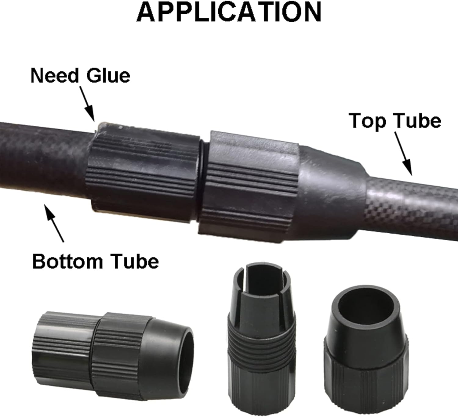 6 unidades de conector de tubo telescópico reductor, localizador de poste de red, adaptador de tubo telescópico, hebilla de bloqueo fijo, piezas de