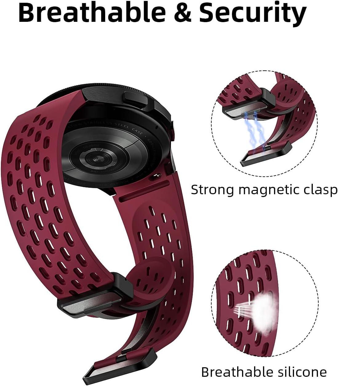 Correa de reloj sin brecha para Samsung Galaxy Watch 6 1.575 in 1.732 inWatch 6 Classic 1.693 in 1.850 inWatch 5 Pro 1.772 inWatch 4 Classic 1.654