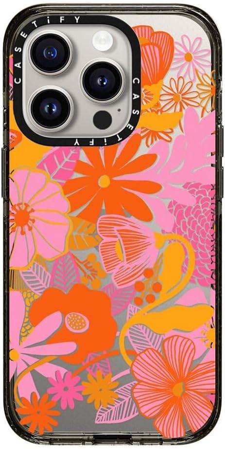 CASETiFY Impact – Funda para iPhone 15 Pro 4 veces probada contra caídas de grado militar, protección contra caídas de 8.2 pies  Estampado de flores