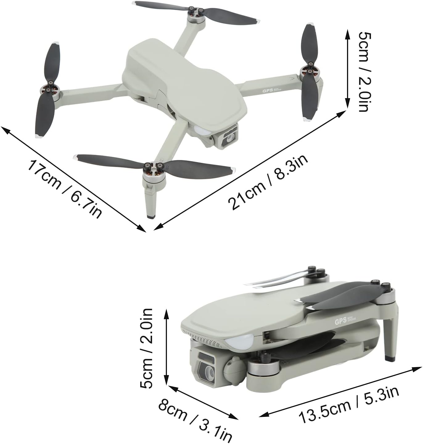 BuyWeek Drone GPS con cámara HD 4K, L500PRO Drone plegable RC sin escobillas 4 ejes RC Quadcopter para adultos principiantes niños mayores de 14