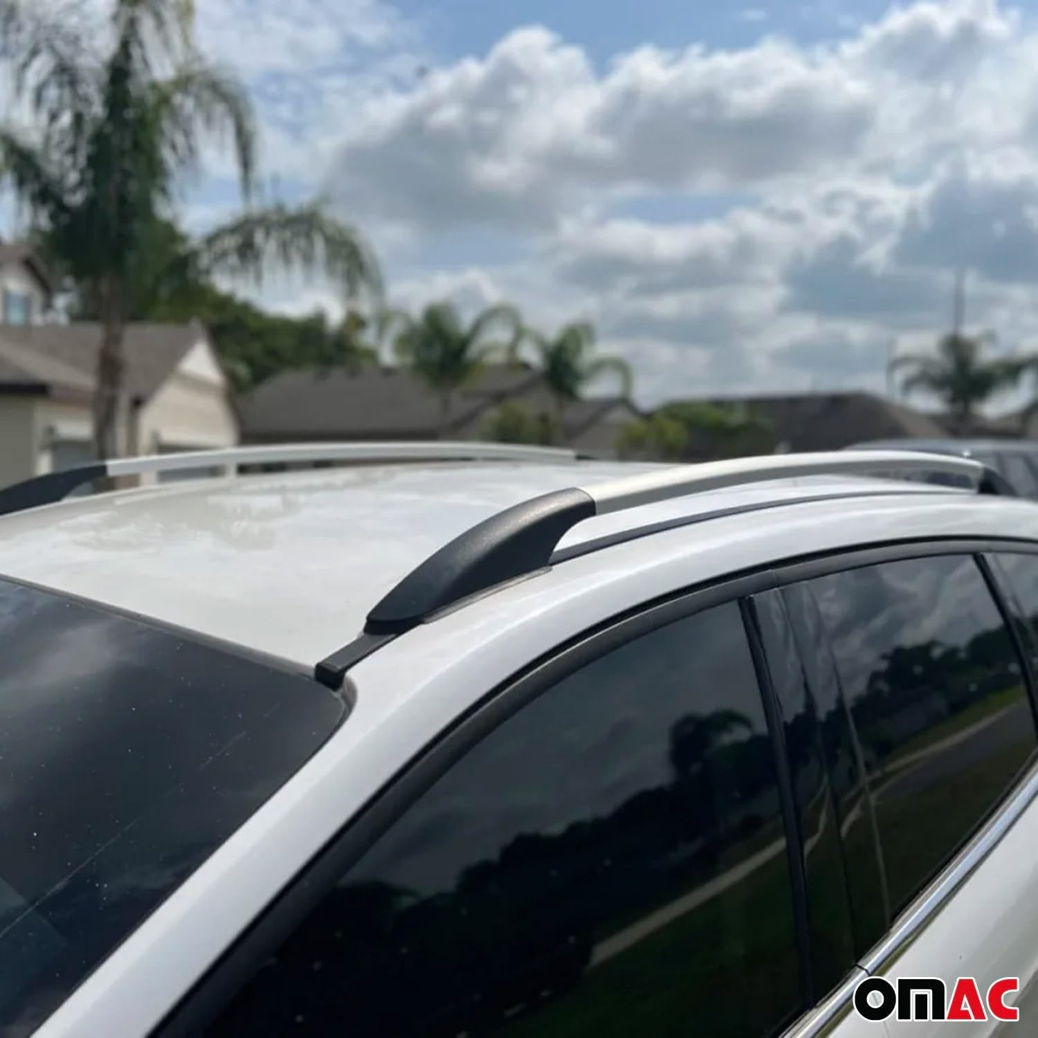 OMAC Rieles laterales de techo para Ford Escape 2013-2019 Aluminio Gris 2 Pcs