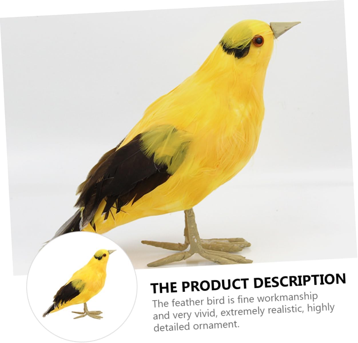 YARNOW 2 piezas de simulación de pájaro amarillo artificial decoración de pájaro realista adorno de mesa artificial para pájaros de espuma