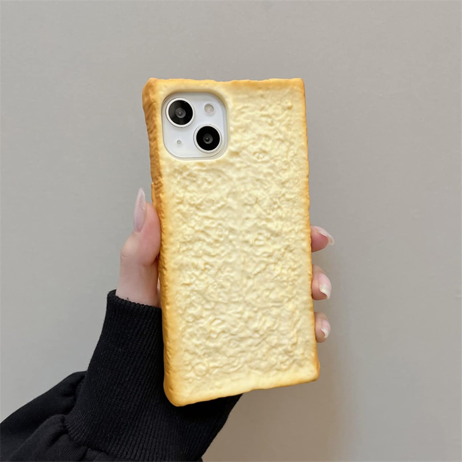 Linda funda de teléfono con diseño de comida para iPhone 11, divertida simulación de pan tostado, desayuno, cuatro esquinas, protección gruesa de