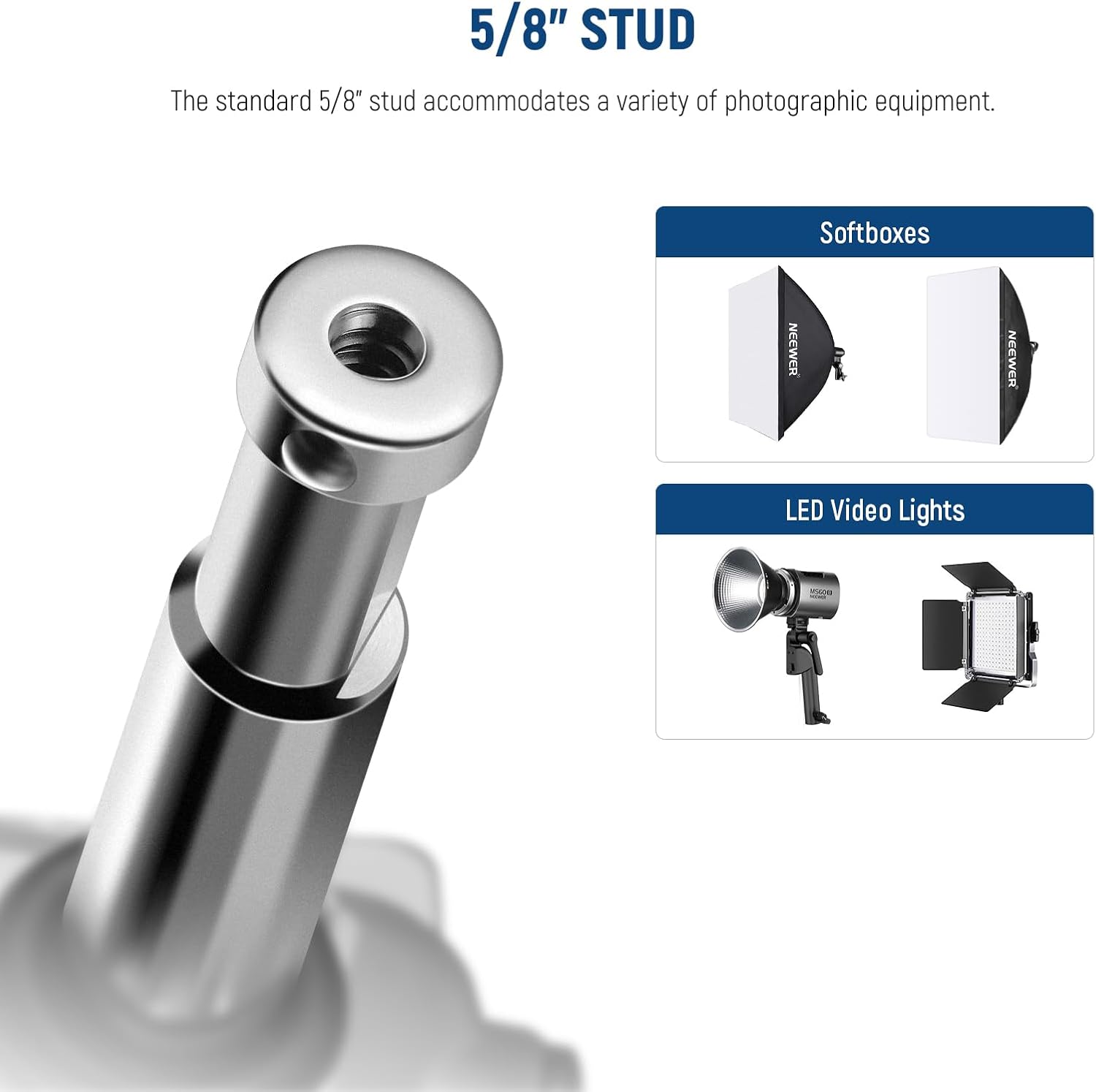 NEEWER ST-WM2 – Pasador de pared para techo de 6.5 pulgadas con cabeza de bola giratoria de 360 y 10 tornillos, soporte de pared para estudio
