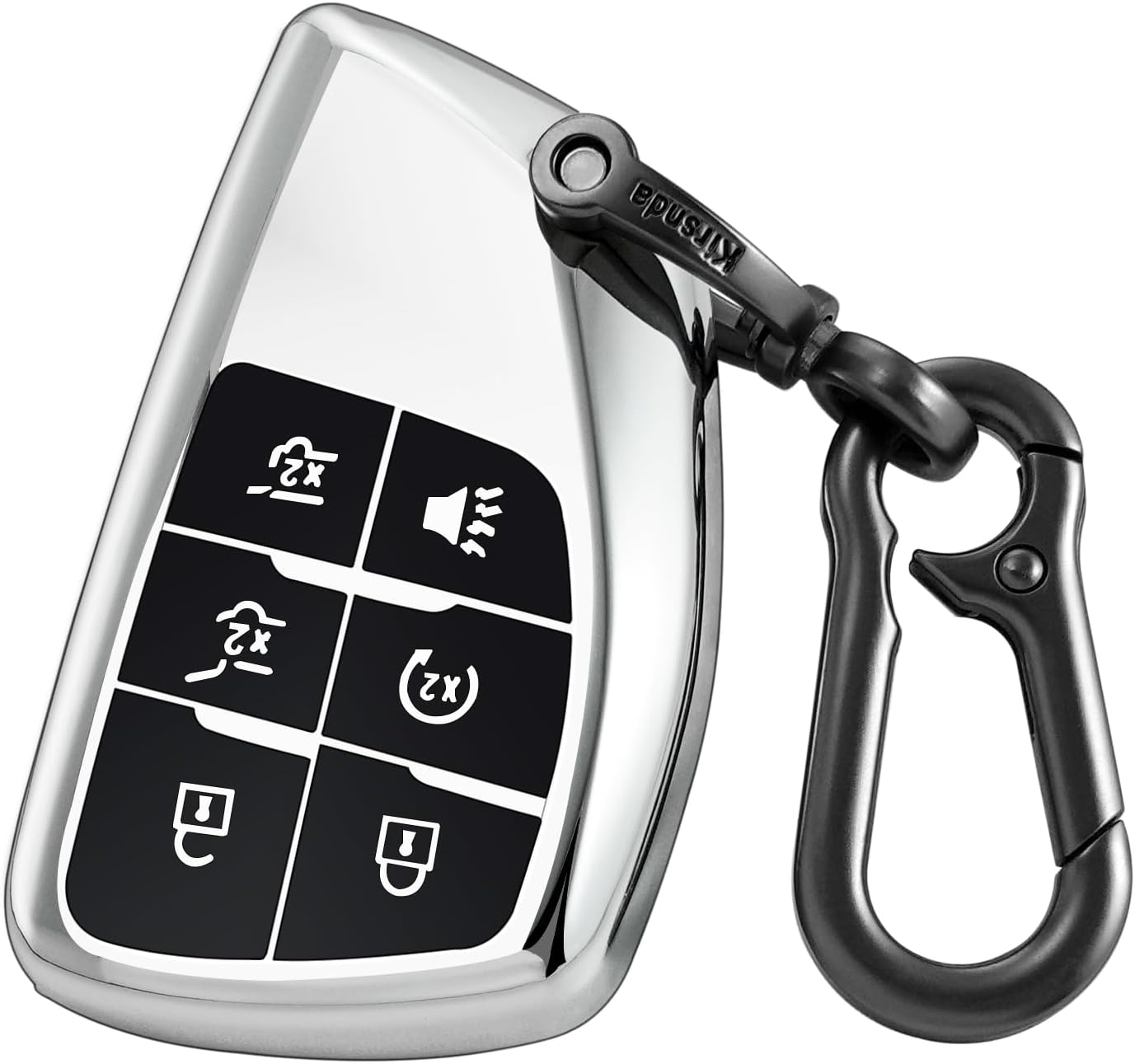 Kirsnda Funda para llavero Chevrolet con llavero, carcasa de TPU suave, 6 botones para llave de automóvil Suburban Corvette Tahoe 2021 2022