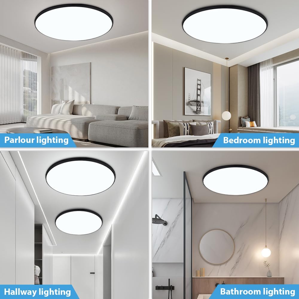 Lámpara de techo de montaje empotrado, lámpara LED de montaje en superficie de 30 W para dormitorio, cocina, lámparas de montaje plano ultrafinas y