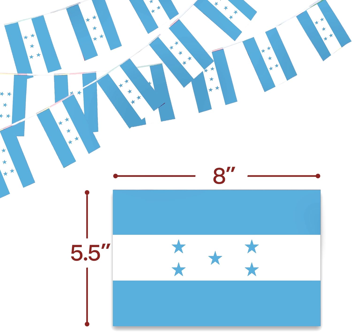 Anley Banderines de bandera de Honduras, eventos patrióticos, decoración del día de la independencia hondureña, 15 de septiembre, barras deportivas,