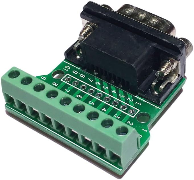 Sysly DB9 RS232 D SUB Adaptador macho a 9 posiciones Terminal Breakout Board 2Pcs