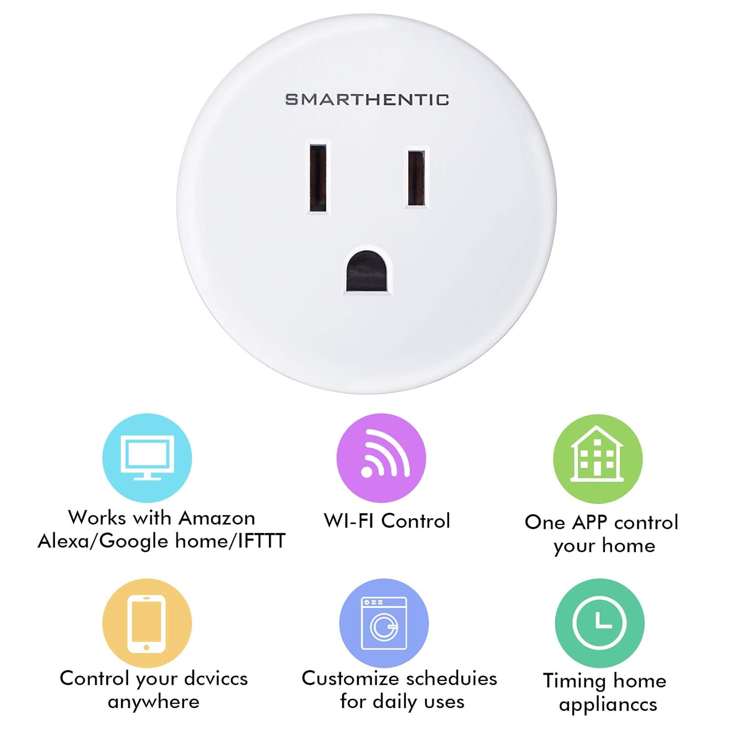 Temporizadores de luz inteligentes programables para interiores, interruptor de luz WiFi, Tienda Alexa Google Home Voice, aplicación y control