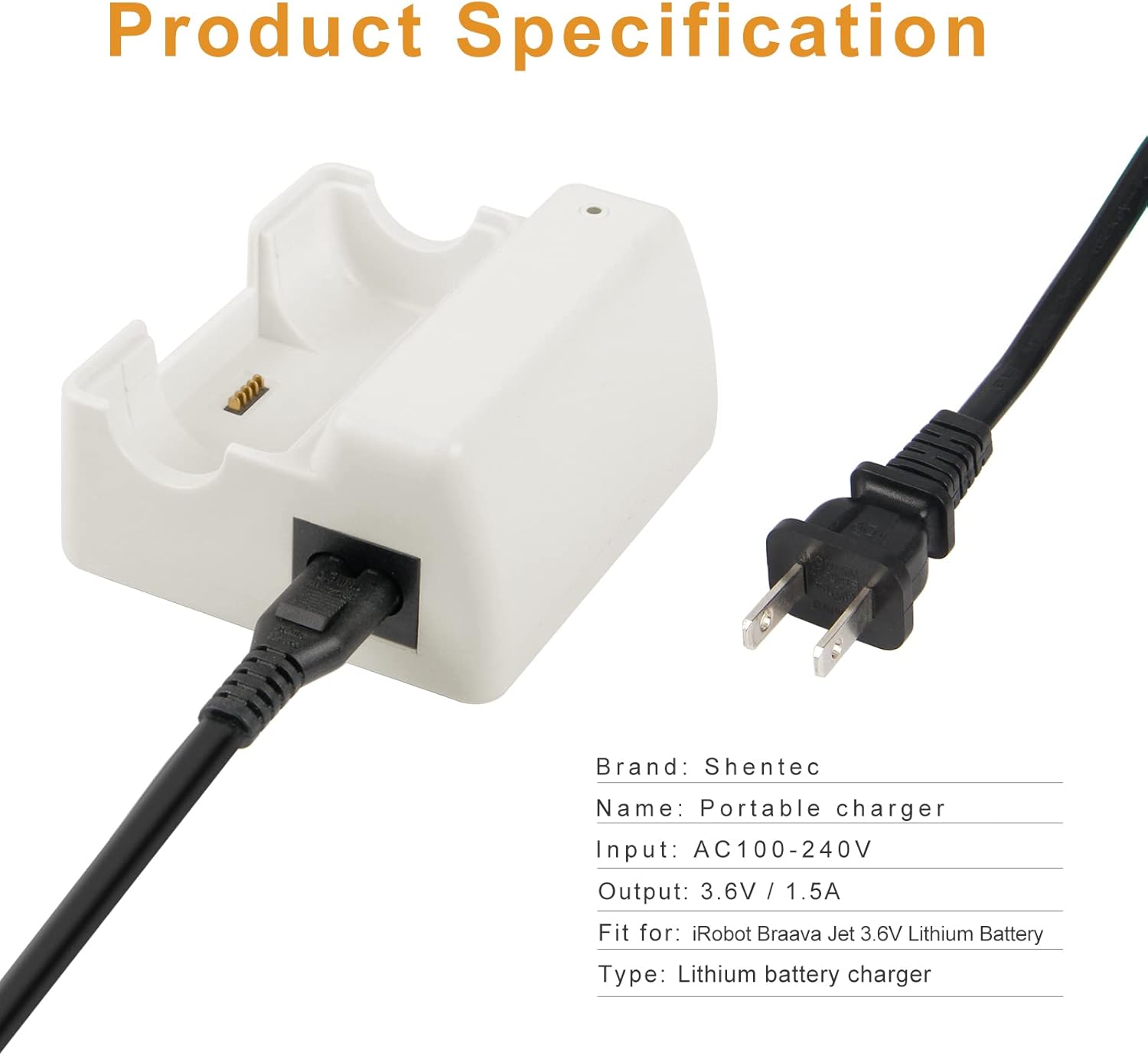 Shentec Batería de repuesto de 3.6 V 4000 mAh compatible con iRobot Braava Jet 240 Robots de limpieza de piso, batería de iones de litio con cargador