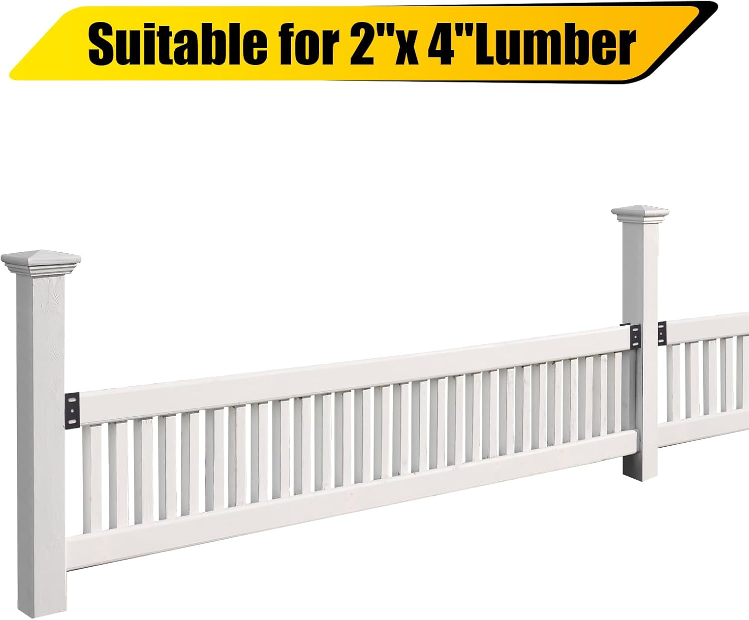 24 soportes de vinilo para vallas, acero al carbono resistente Q235 con recubrimiento en polvo negro para panel de cercado de vinilo para conexión