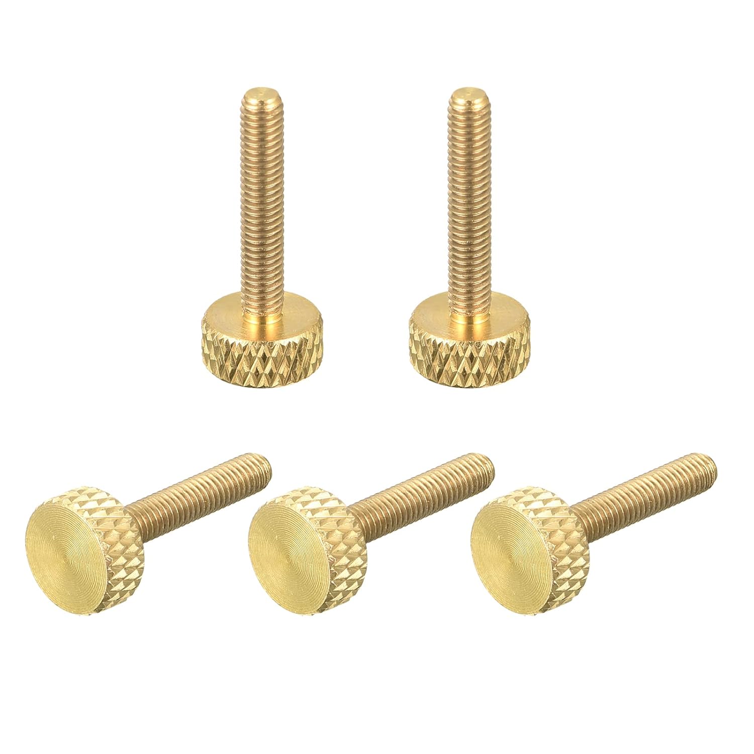 uxcell 5 tornillos moleteados de latón, M3x16mm Flat Grip Bolt Perillas sujetadores para electrónicos, mecánicos