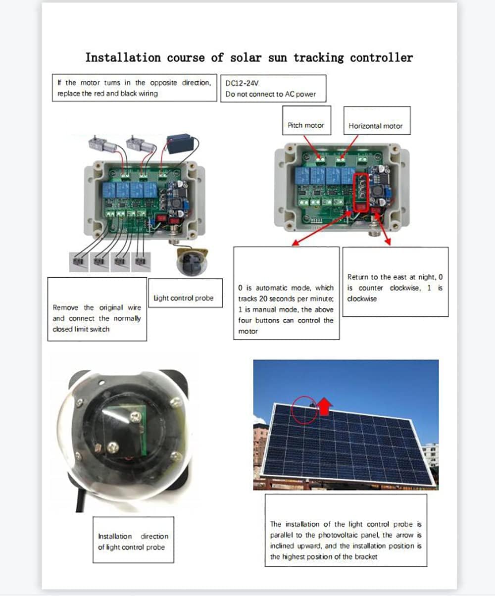 Controlador de seguimiento solar de un solo eje Sistema de seguimiento solar Sistema de seguimiento solar Interruptor manual automático vertical