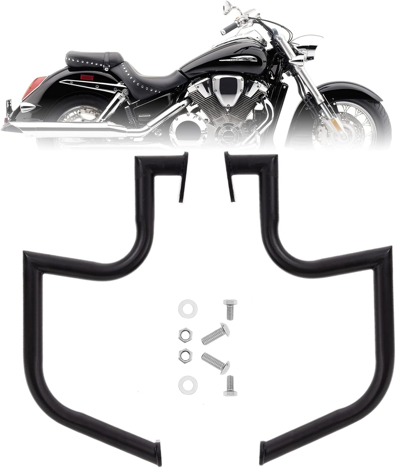 Barra de choque para VTX 1800 VTX1800N VTX1800R VTX1800R VTX1800S VTX1800 Honda (negro mate)