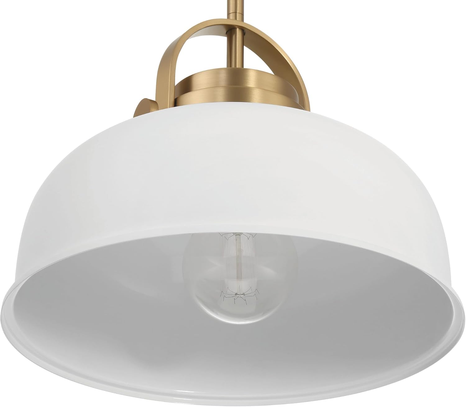 Robert Stevenson Lighting Arte – Lámpara de techo industrial de 2 tonos de metal, blanco y dorado