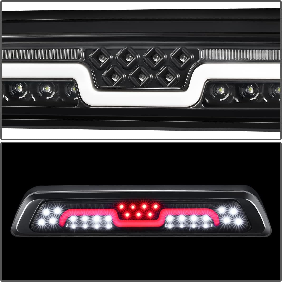 3BL-ZTL-009-CH Lente CLear LED 3D LED de 2 etapas secuencial tercera luz de freno compatible con Tundra 2007-2020