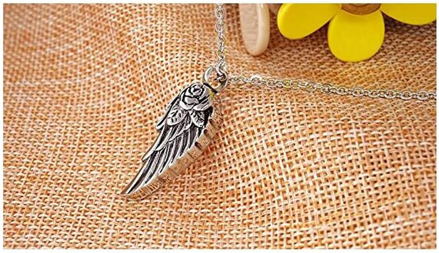 Urna de alas de ángel de la guarda para cenizas para mujeres, collares de cremación de recuerdo, joyería de recuerdo para hombres