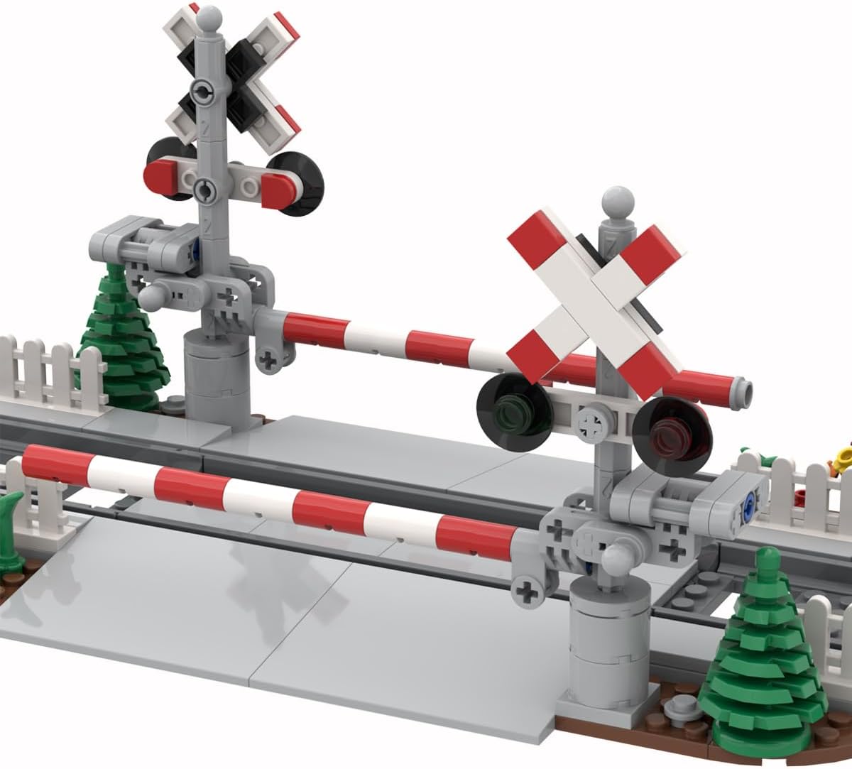 Kit de construcción de ferrocarril de pistas de tren de ciudad, modelo de exhibición de pista de cruce de ferrocarril, juguete de construcción MOC