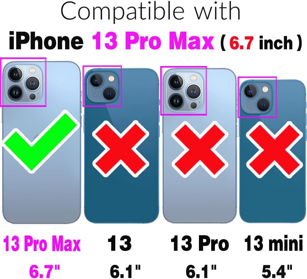 Asuwish Funda de teléfono para iPhone 13 Pro Max 2021 de 6.7 pulgadas con protector de pantalla de vidrio templado Magsafe y soporte delgado para
