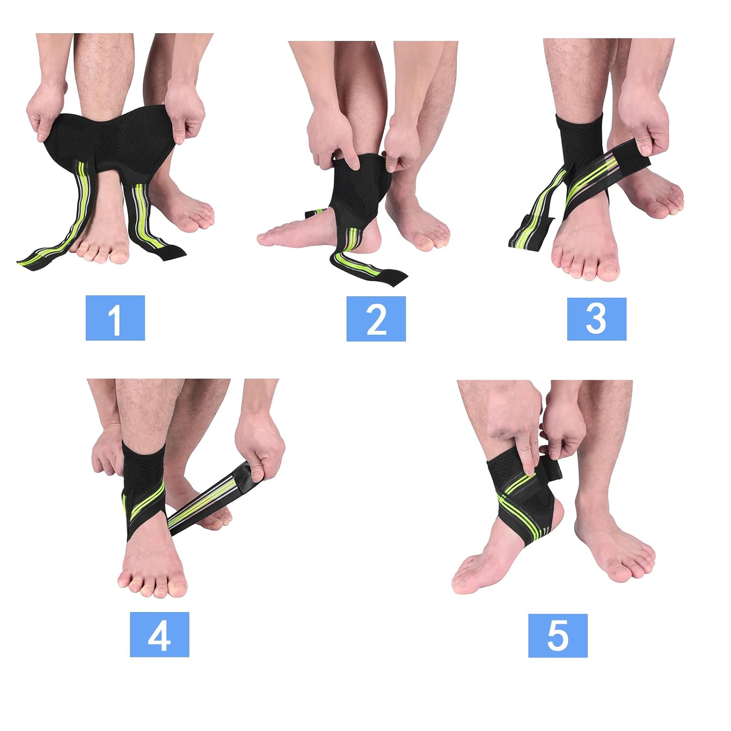 HERTL Tobillera para esguince de tobillo (1 paquete de 2) soporte de tobillo ajustable para proteger los ligamentos del tobillo, adecuado para