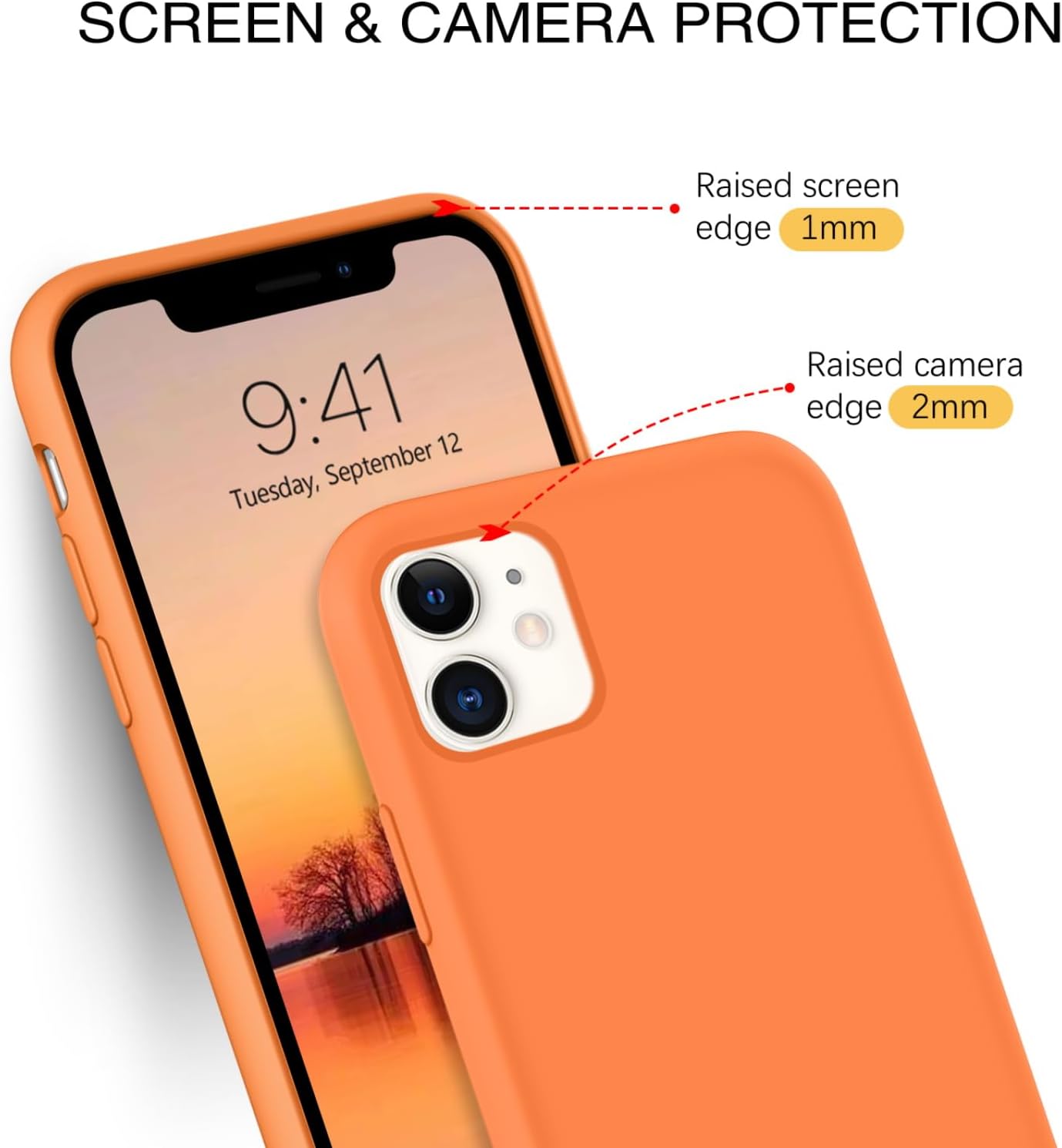 BENTOBEN Funda para iPhone 11, iPhone 11, funda delgada de silicona líquida de gel suave, antiarañazos, a prueba de golpes, con forro de microfibra