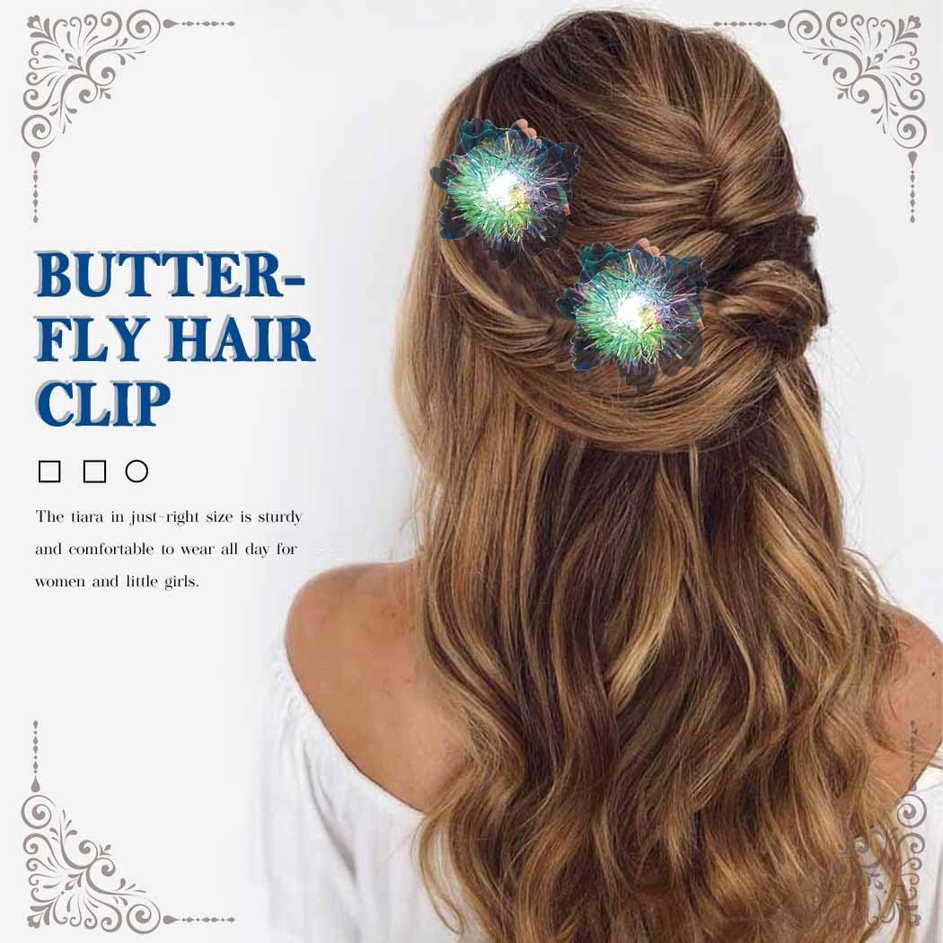 JEWEKY Pinzas para el cabello con luces LED, horquillas brillantes para fiestas rave, accesorios para el cabello para mujeres y niñas (flor colorida)