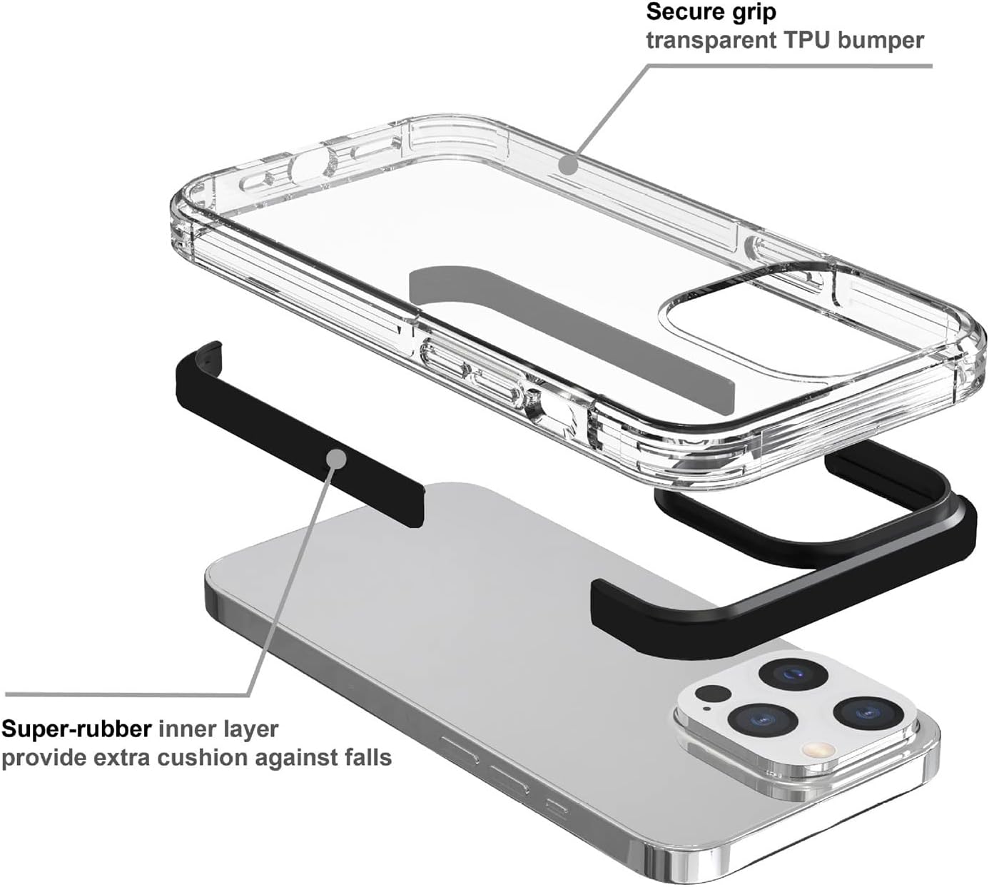 Funda transparente diseñada para iPhone 14 Pro, no amarillea, funda transparente para iPhone 14 Pro de 6.1 pulgadas, funda protectora de silicona