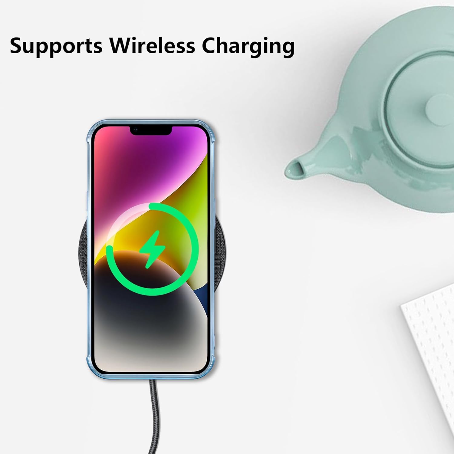 ZTOFERA Funda diseñada para iPhone 13 de 6.1 pulgadas, bonito patrón de corazones de amor con borde chapado y protección para lente de cámara, para