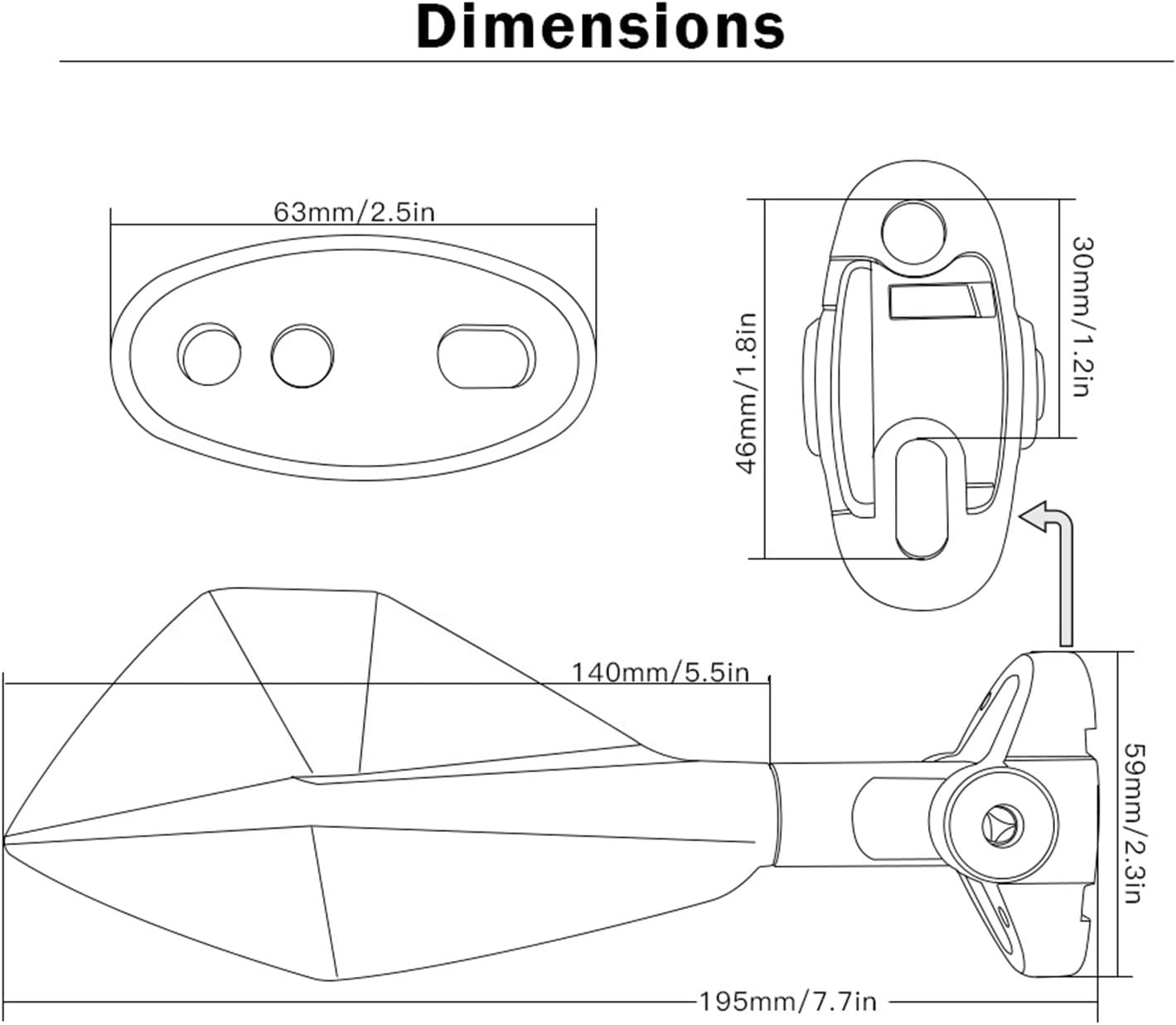 NABRAND Espejos laterales universales para motocicleta, accesorios de motocicleta, retrovisor, espejo lateral para Yamaha XT660XRZ XTZ 125 XMAX300