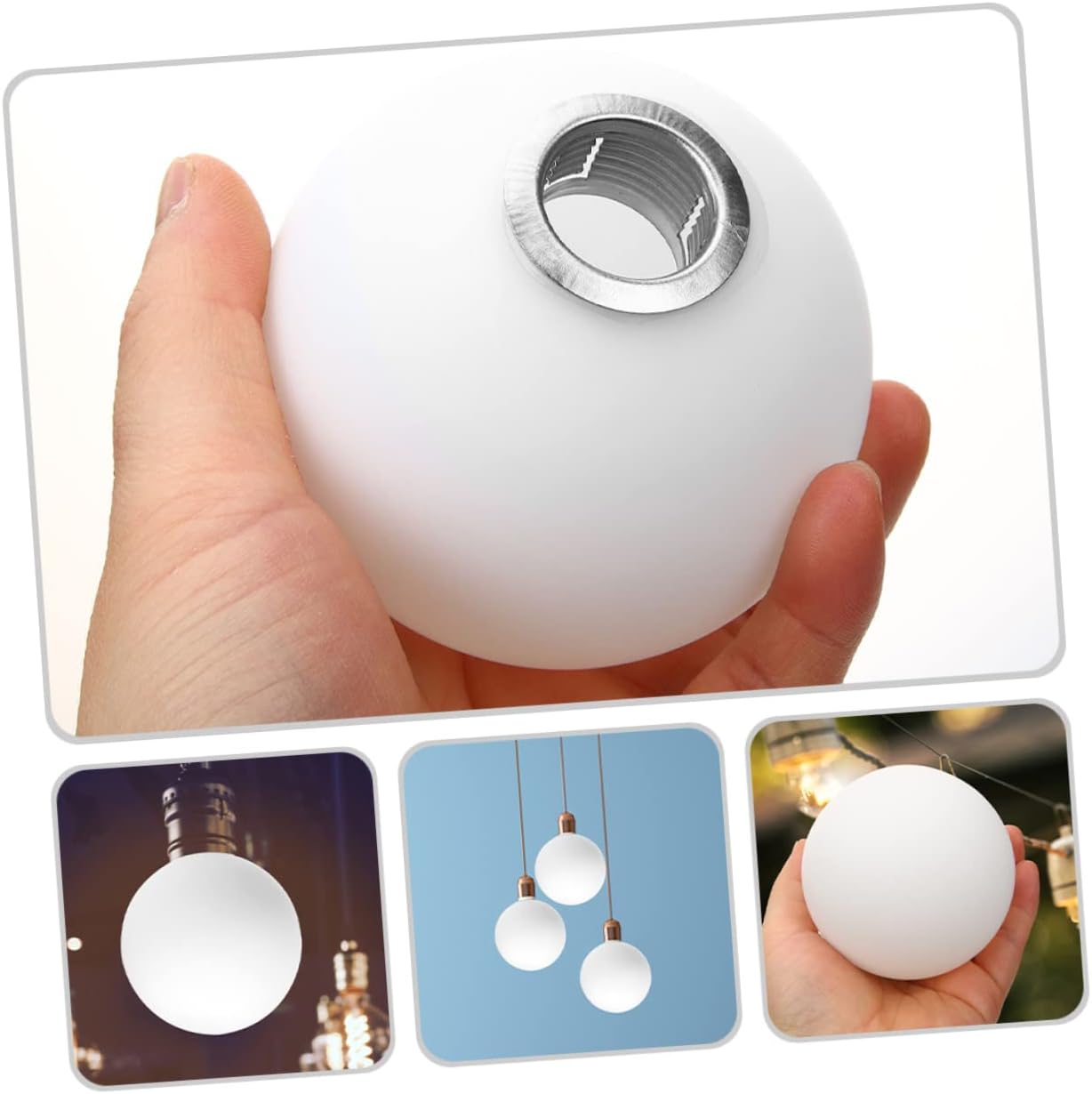 DOITOOL Pantalla de globo de vidrio blanco para mesa de escritorio, luces de pared blancas para exteriores, lámpara de pantalla de globo de vidrio,