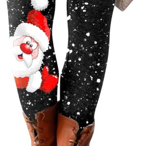 sdbrld Leggings de Navidad para mujer, diseño de Papá Noel, diseño novedoso, elásticos, con control de abdomen, cintura alta, mallas de yoga sdbrld Leggings de Navidad para mujer, diseño de Papá Noel, diseño novedoso, elásticos, con control de abdomen, cintura alta, mallas de yoga
