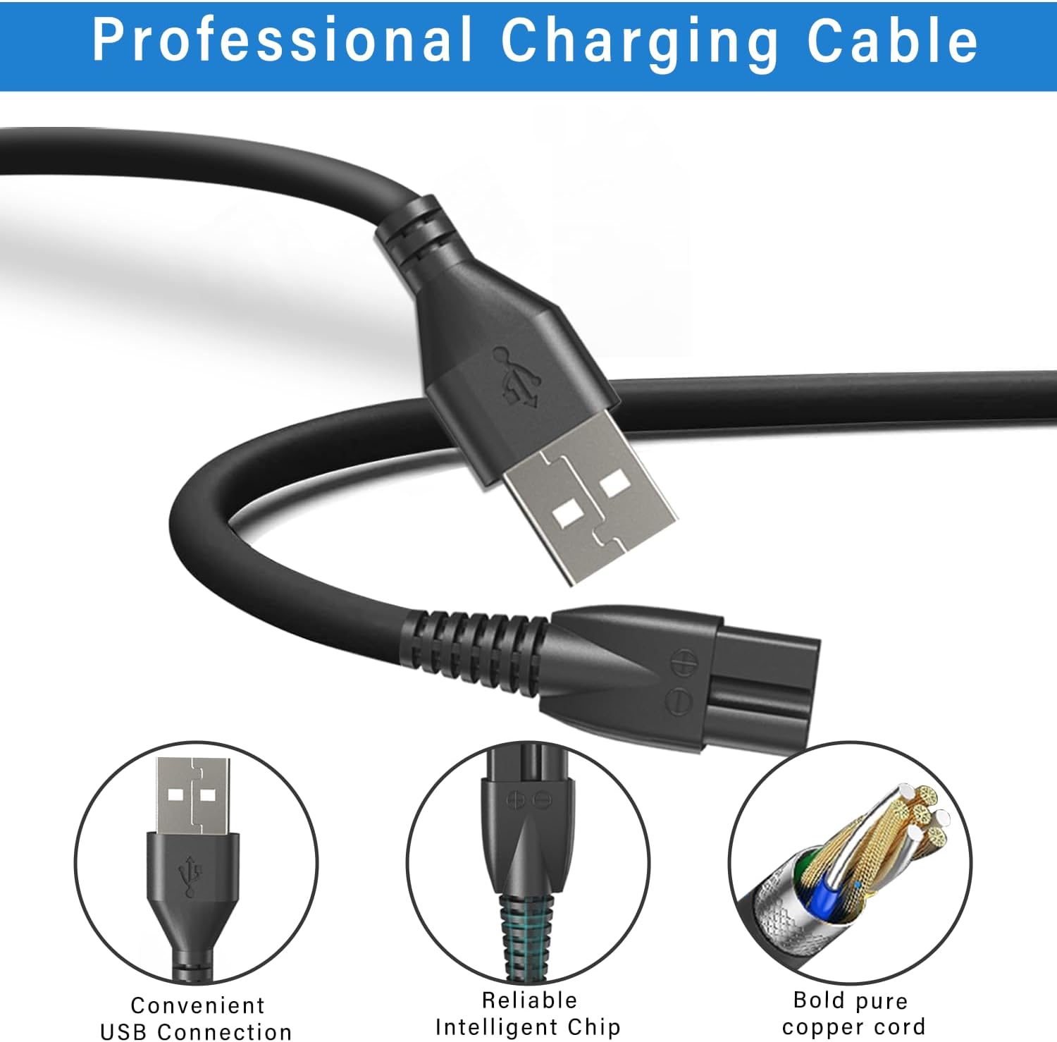 Cargador para recortadora eléctrica Meridian Grooming de Meridian, cable de carga de repuesto compatible con Meridian, adaptador de cable de
