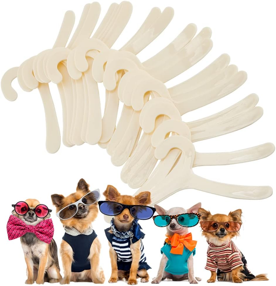 40 perchas de plástico para ropa para mascotas, perchas de gasa de limón para animales pequeños, perchas de ropa con estampado de patas de mascotas,