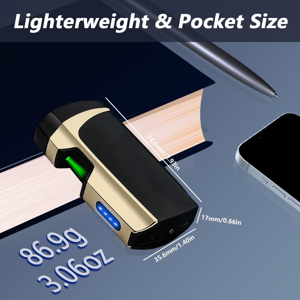 Encendedores eléctricos, encendedor de plasma con sensor infrarrojo, resistente al viento, doble arco, encendedor para exteriores, encendedor USB
