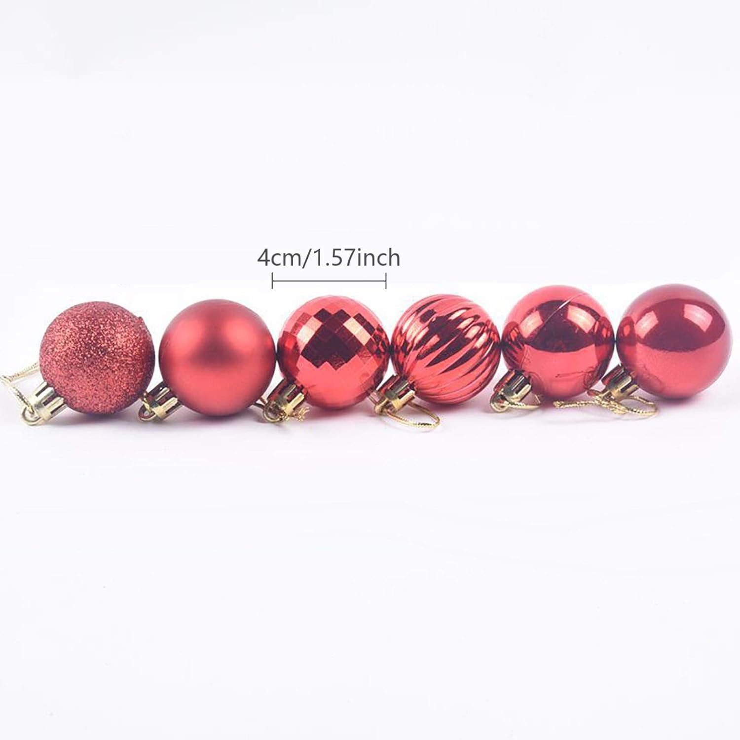 36 bolas de Navidad para interiores y exteriores, árbol de Navidad de 1.57 pulgadas, adornos de Halloween para árbol de Navidad de plástico de
