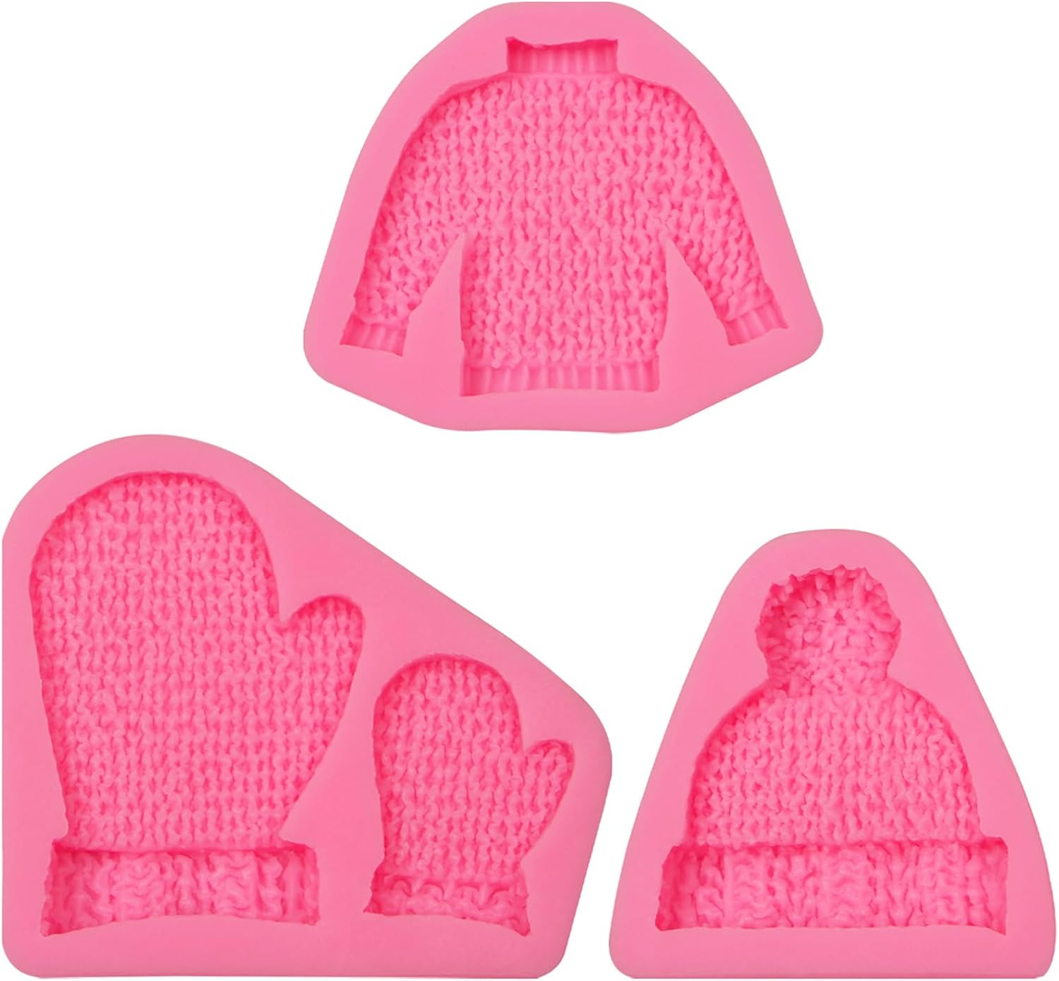 Moldes de arcilla para suéter de punto, 3 paquetes de moldes de chocolate para decoración de pasteles, decoración de cupcakes para Navidad, fiesta