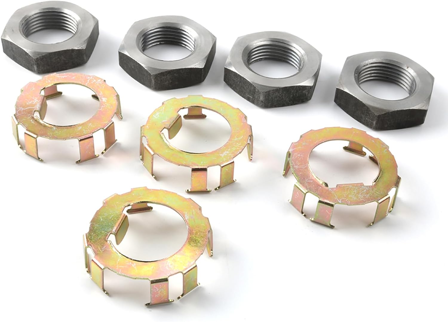 Camotokiit Nuevo Retenedor de tuerca de husillo de rueda de remolque para 2 a 8K Dexter 6-190 6-191, 4 tuercas y 4 retenedores