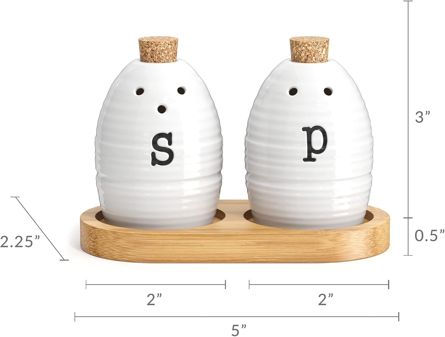 Barnyard Designs Farmhouse – Juego de saleros y pimenteros con soporte, saleros y pimenteros de cerámica únicos, saleros y pimenteros vintage,
