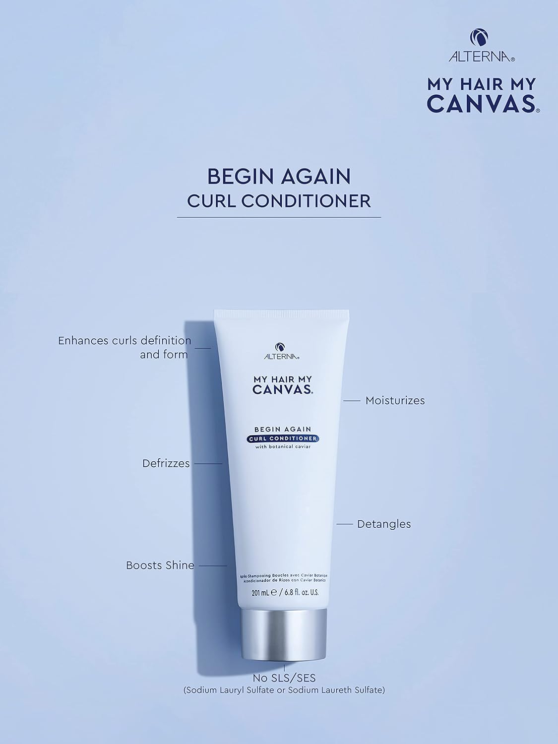 My Hair. My Canvas. Begin Again Vegan Curl Enhancing Conditioner for Curly, Wavy, and Coily Hair