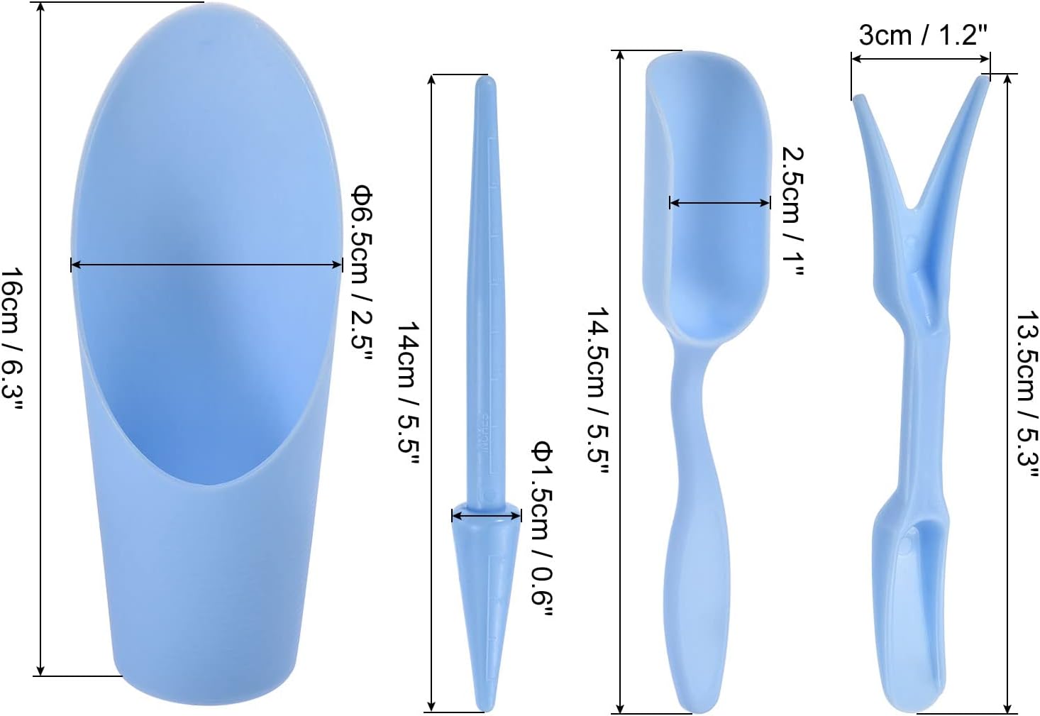 MECCANIXITY Pala de jardín Herramientas de mano trasplante suculenta Cultivo excavación Kit de cucharas, azul
