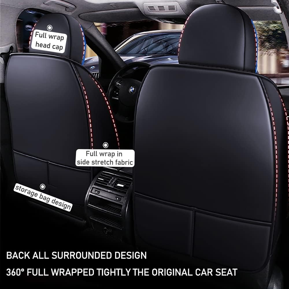 Fundas de asiento delantero para Acura TSX 2004-2014, protección de banco frontal 3D compatible con bolsa de aire lateral, línea negra y azul