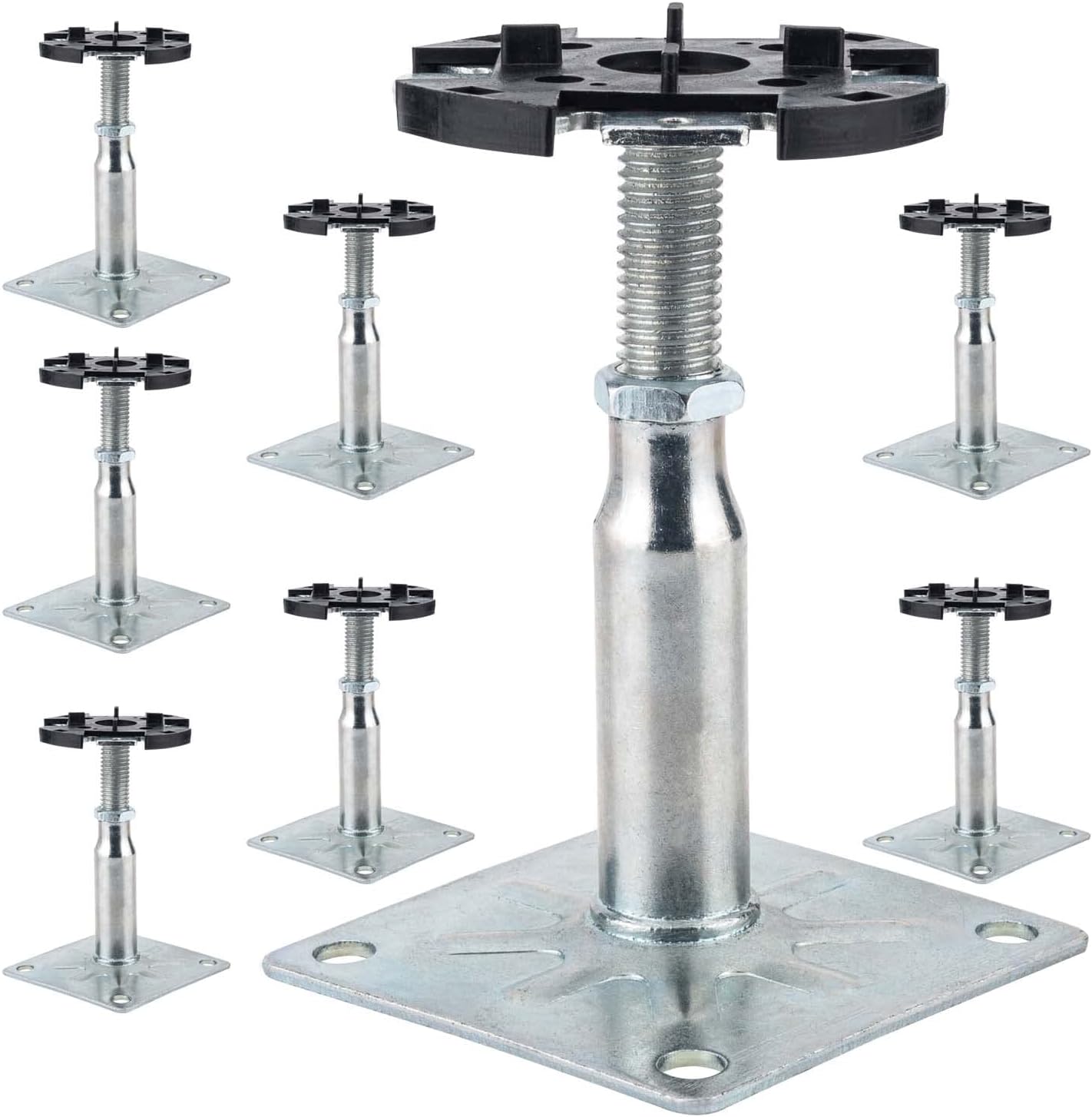 Pavimentadora de pedestal ajustable, soporte de piso para elevación, soporte inferior de piso, mini conector de poste, rango de tamaños de 4-58 a 8