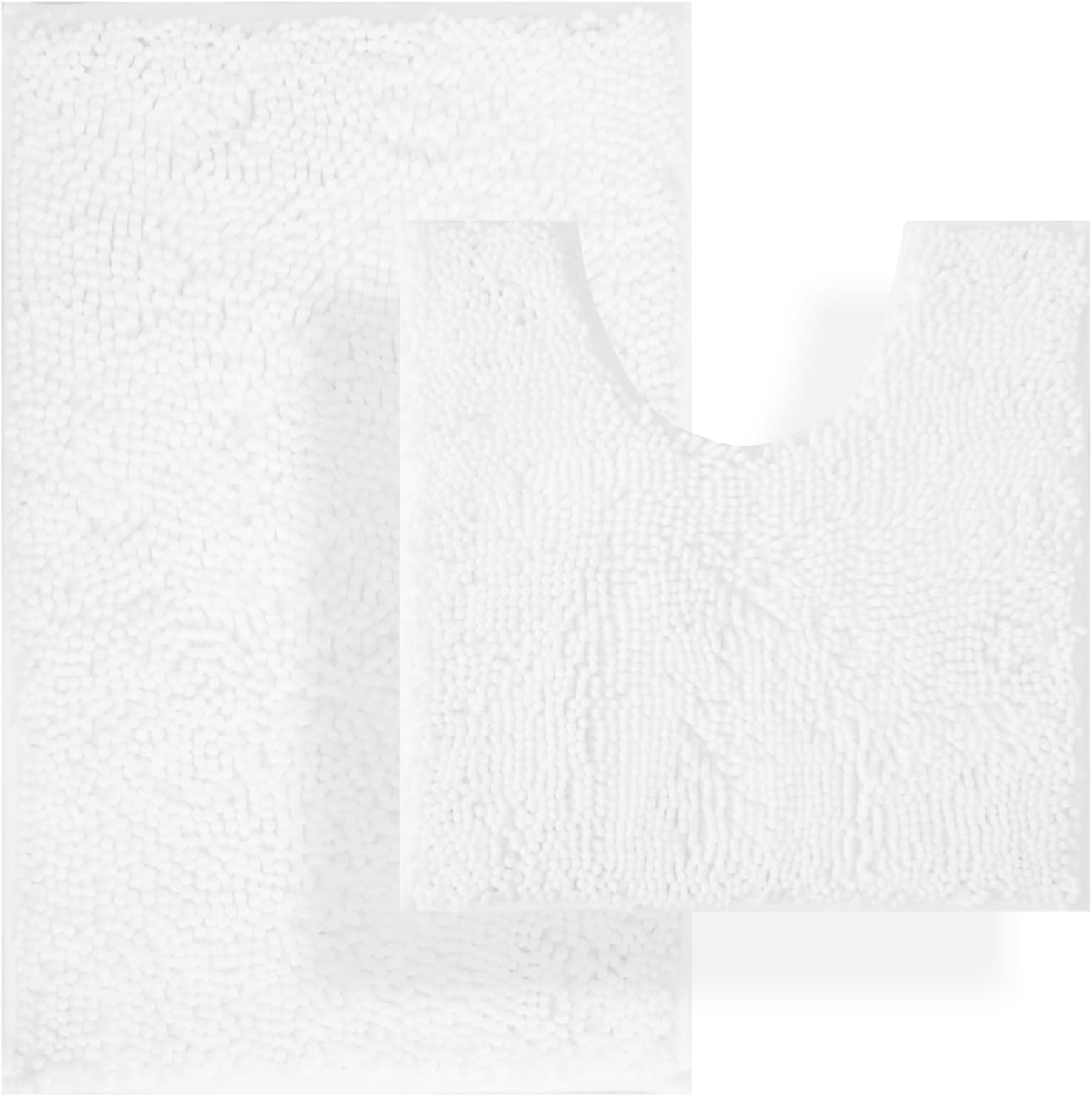 Juego de 2 alfombras de baño absorbentes para baño, felpilla muy suave, antideslizante, 32 x 20 pulgadas + 20 x 20 pulgadas, alfombra de baño en