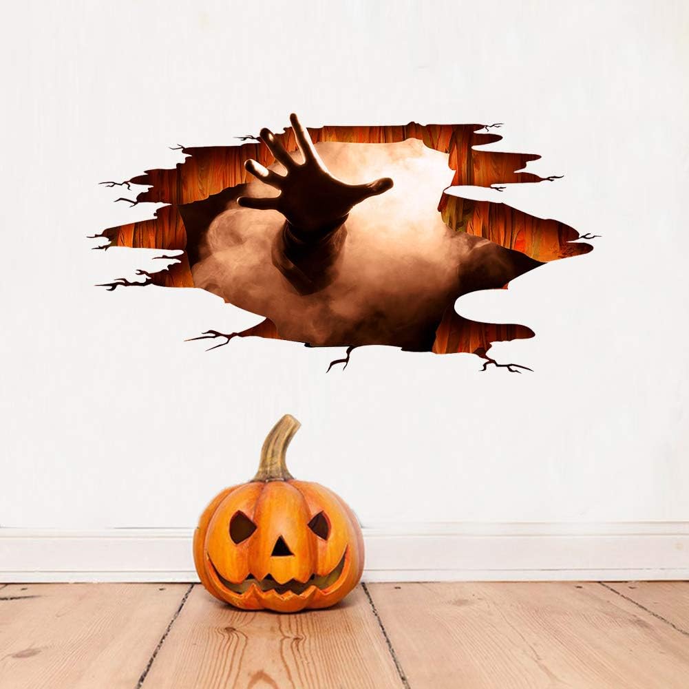 Adhesivos 3D de pared de techo de Halloween, calcomanías de pared de fantasma, murales de arte de Halloween extraíbles para sala de estar, ventana,